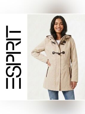 Esprit Hooded Toggle Trench Coat